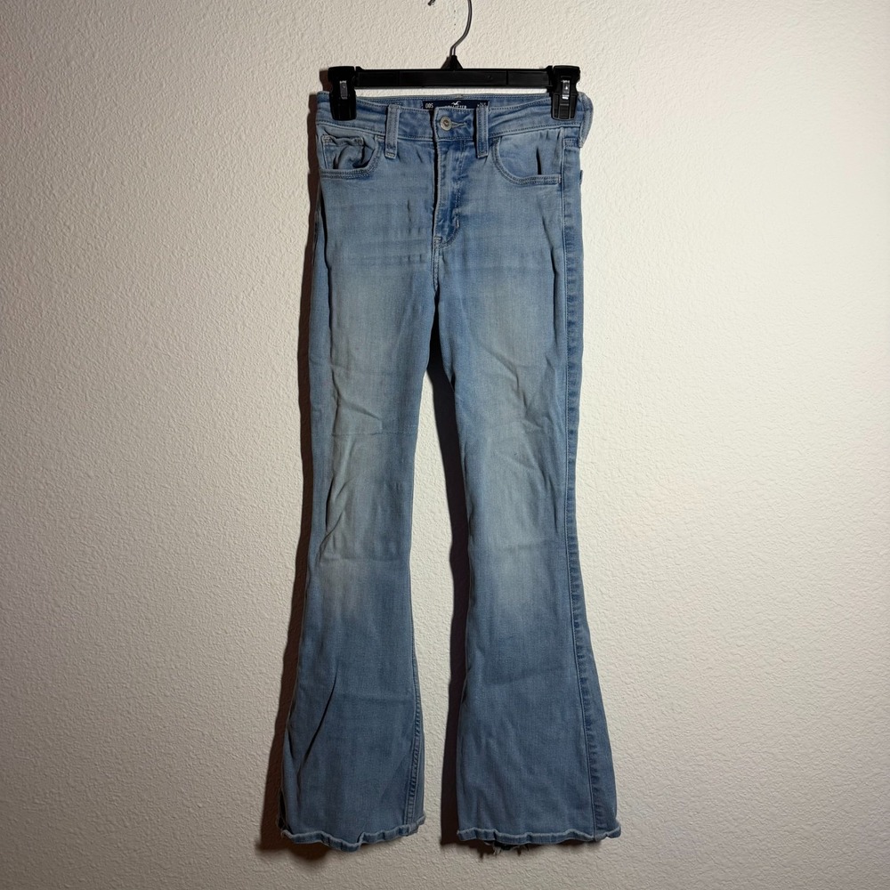 Hollister Jeans Womens 24 Blue Denim Soft Stretch Medium Wash High Rise Flared